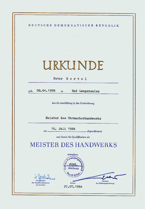 Master Certificate